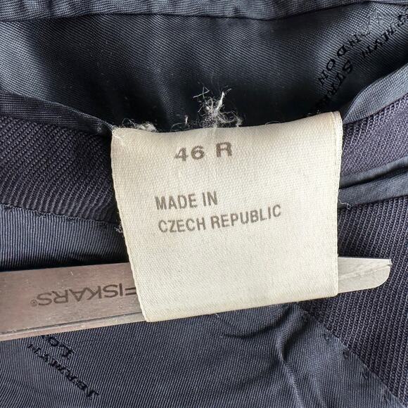 Charles Tyrwhitt Wool Cashmere Blend Navy Gold Two Button Blazer Jacket 46 R - Picture 5 of 12